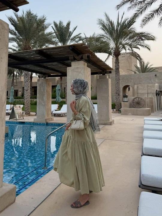 Casual Wrap Dress - Sage Green