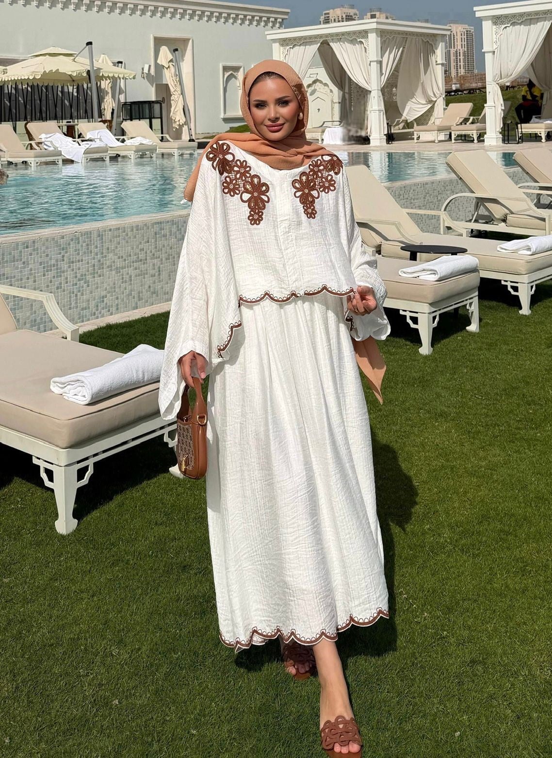 Lace Detailed Skirt Set - White