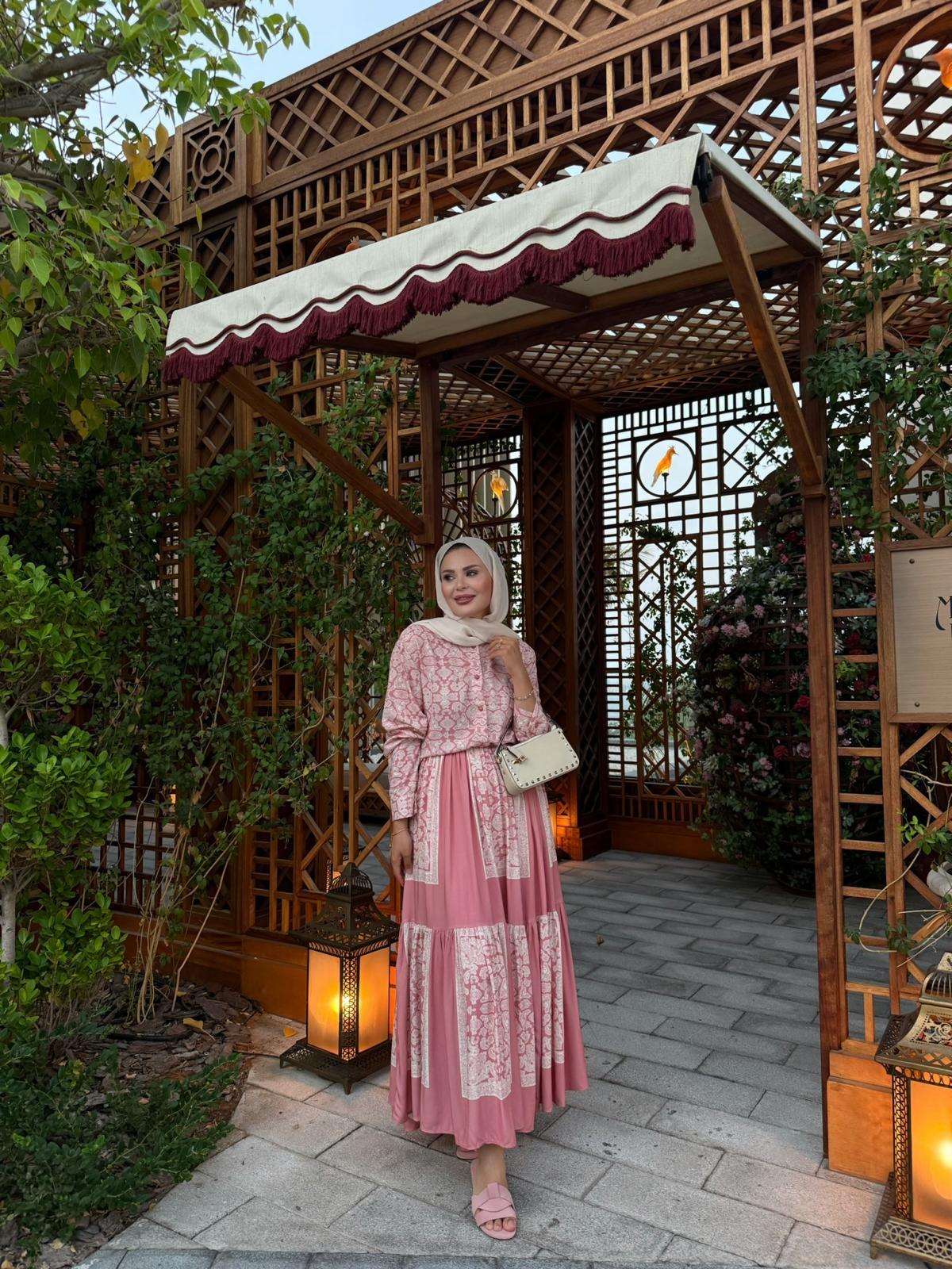 Lightweight Ethnic Shirt and Skirt Co-Ord in Blush Pink- PRE ORDER