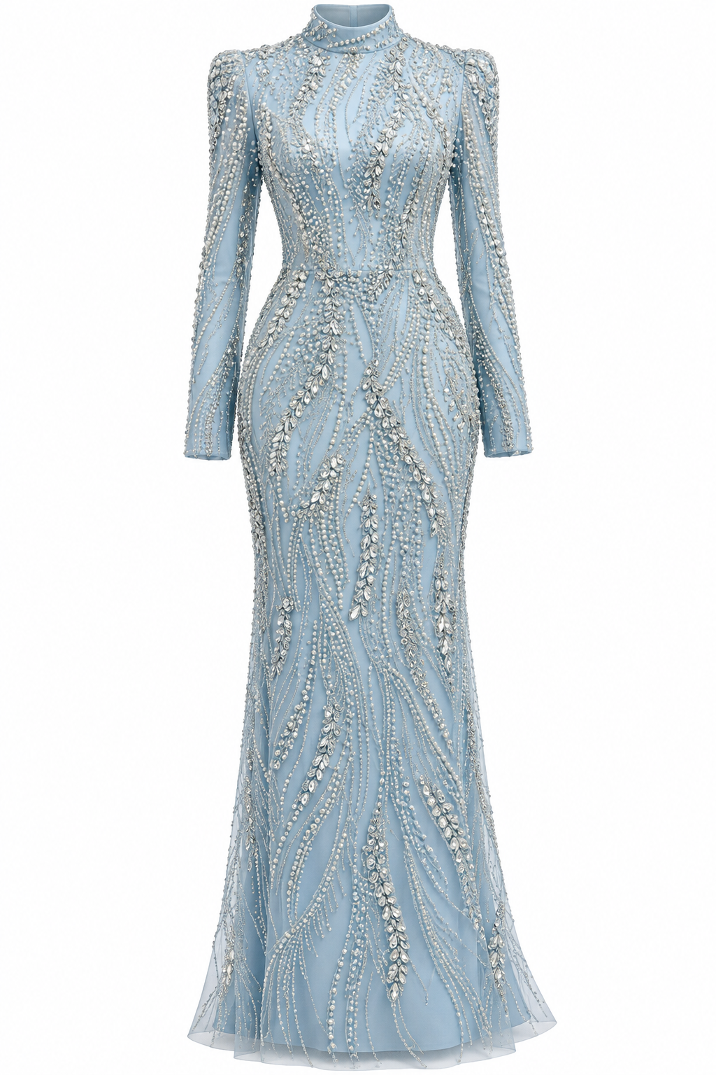Isolde Modest Evening Dress - Blue
