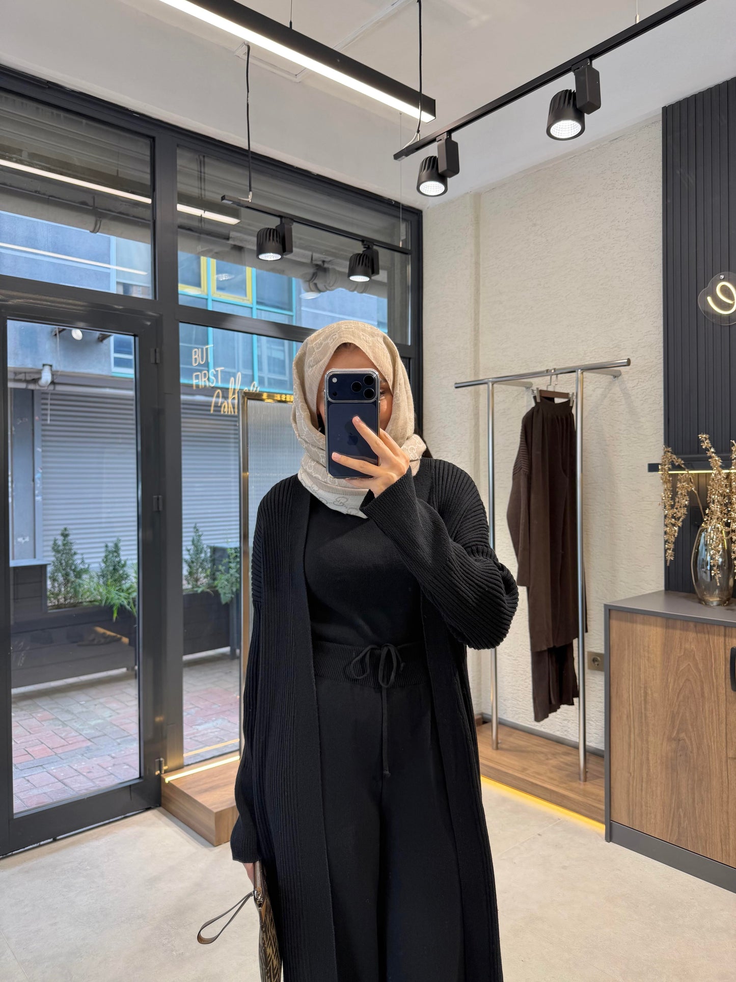 Cozy 3-Piece Knit Set – Black