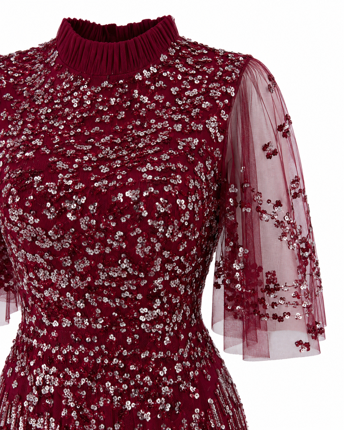 Couture Inaya Evening Dress - Burgundy