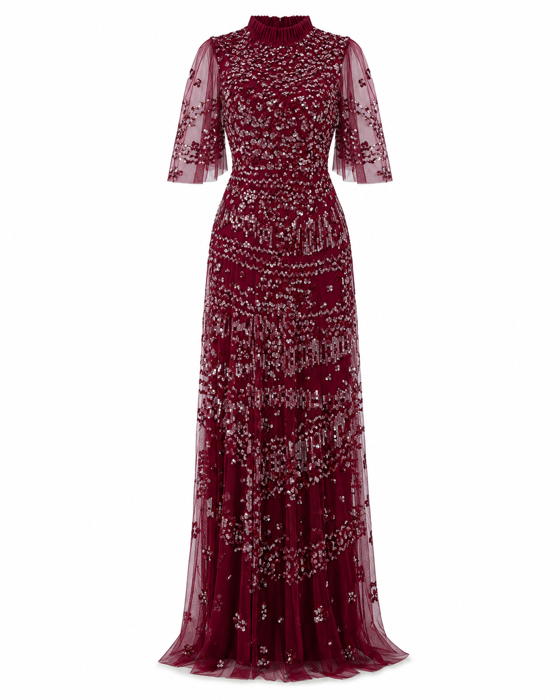Couture Inaya Evening Dress - Burgundy