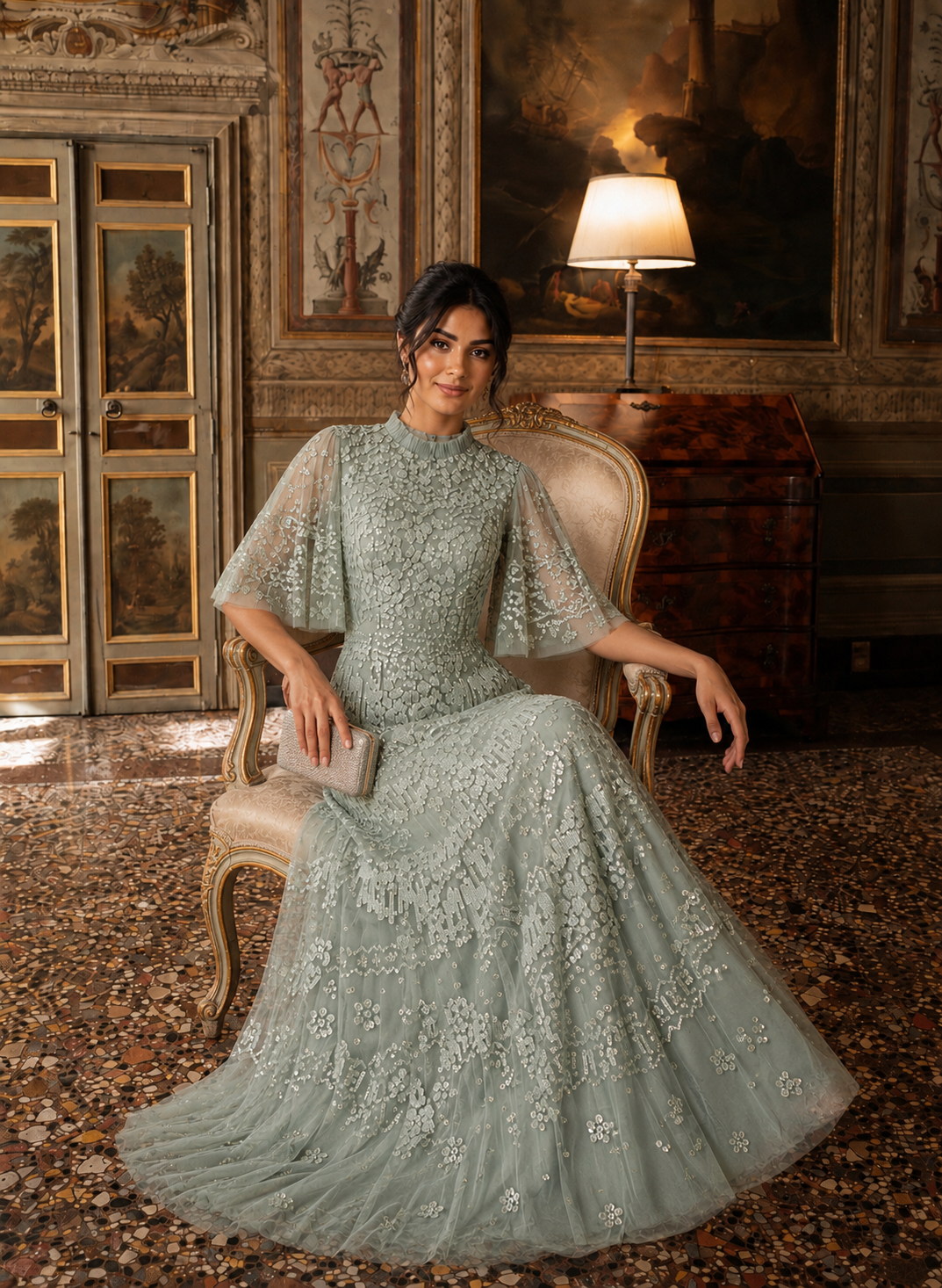 Couture Inaya Evening Dress - Mint