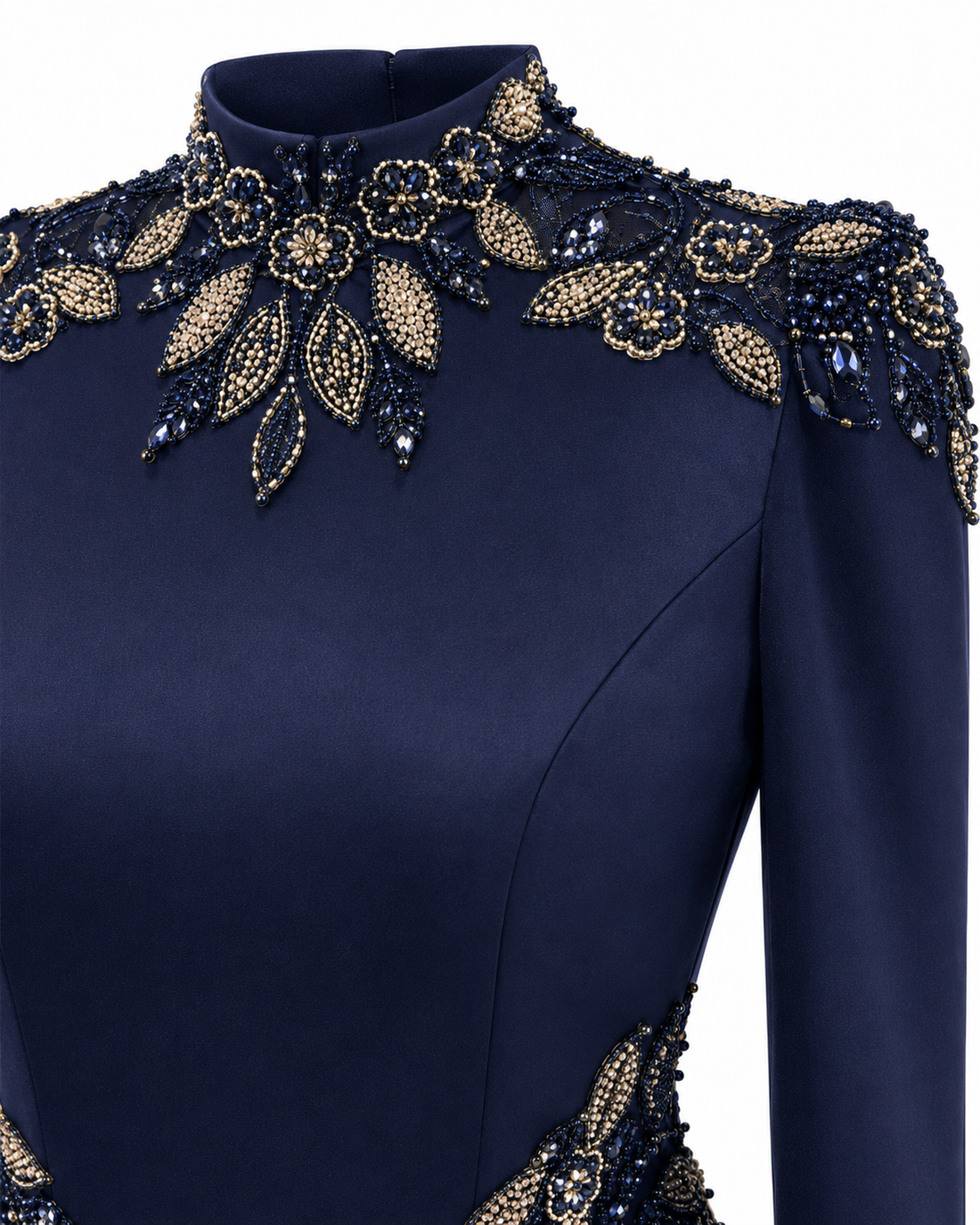 Nadine Navy Blue Couture Dress