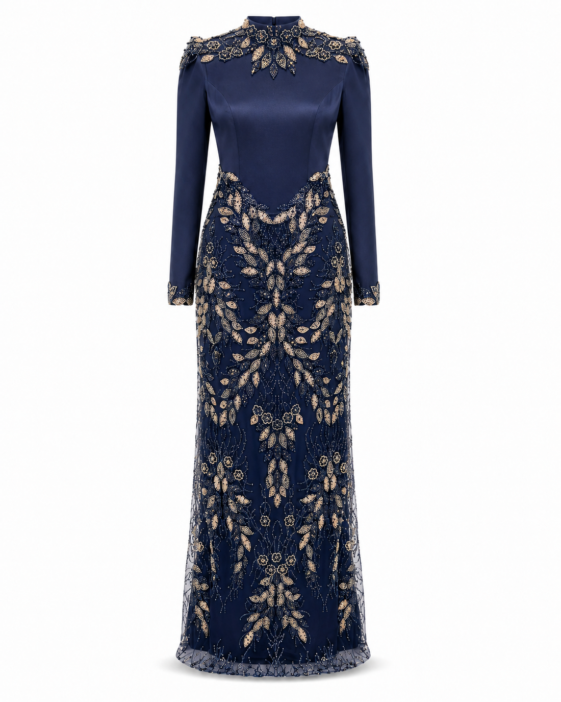 Nadine Navy Blue Couture Dress
