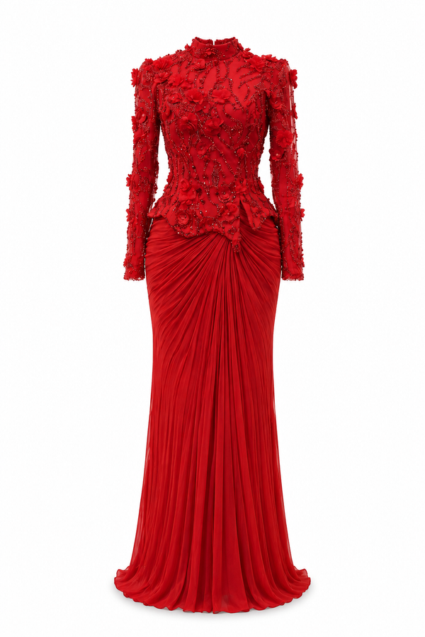 Marie Red Couture Dress
