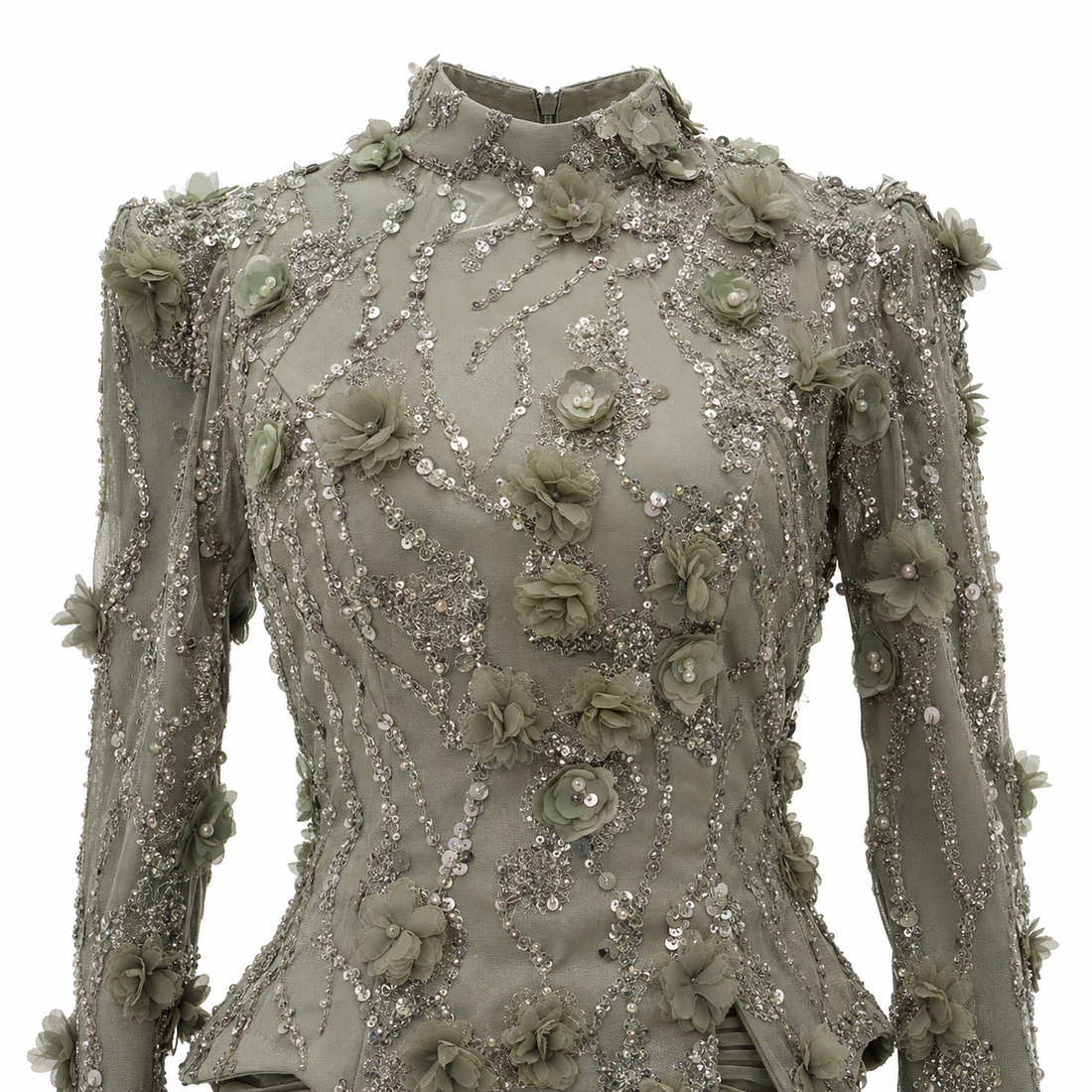 Marie Sage Green Couture Dress
