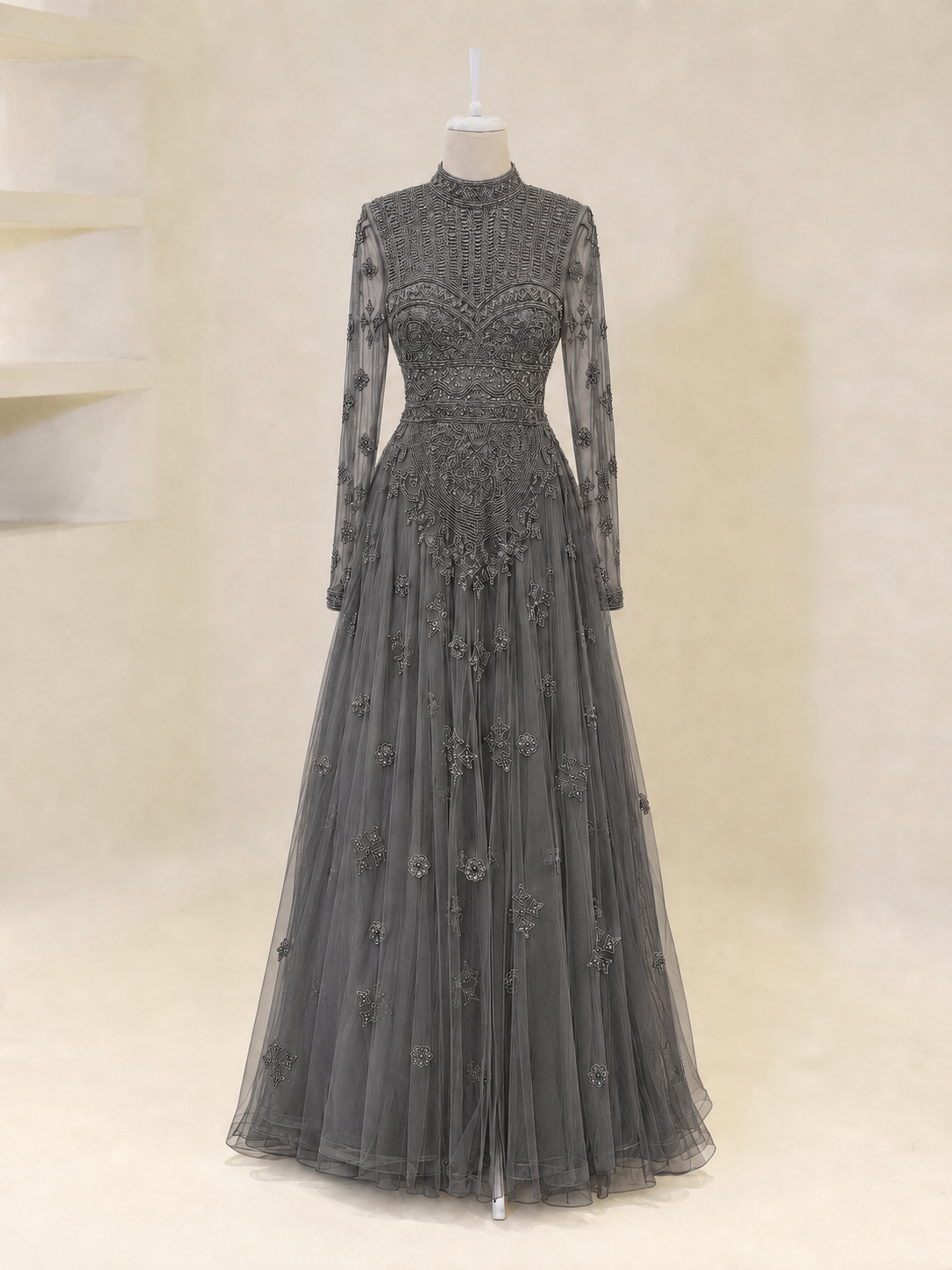 Laila Couture Evening Dress - Fume
