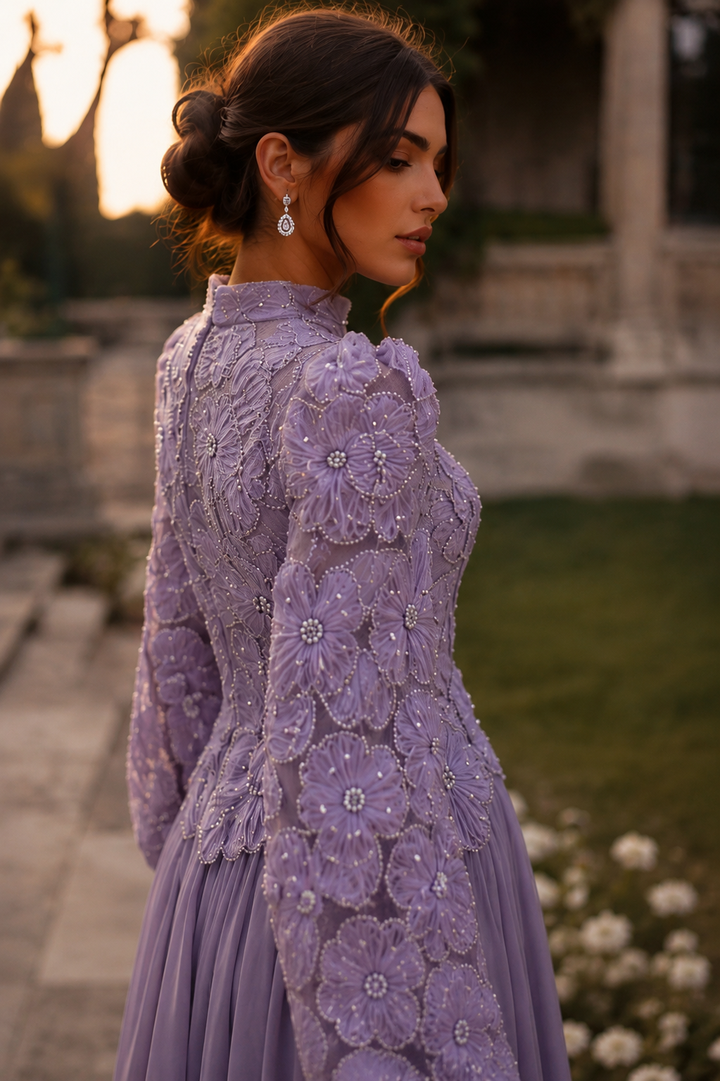 Arwen Embroidered Balloon Sleeve Gown 42 Arwen Embroidered Balloon Sleeve Gown 42