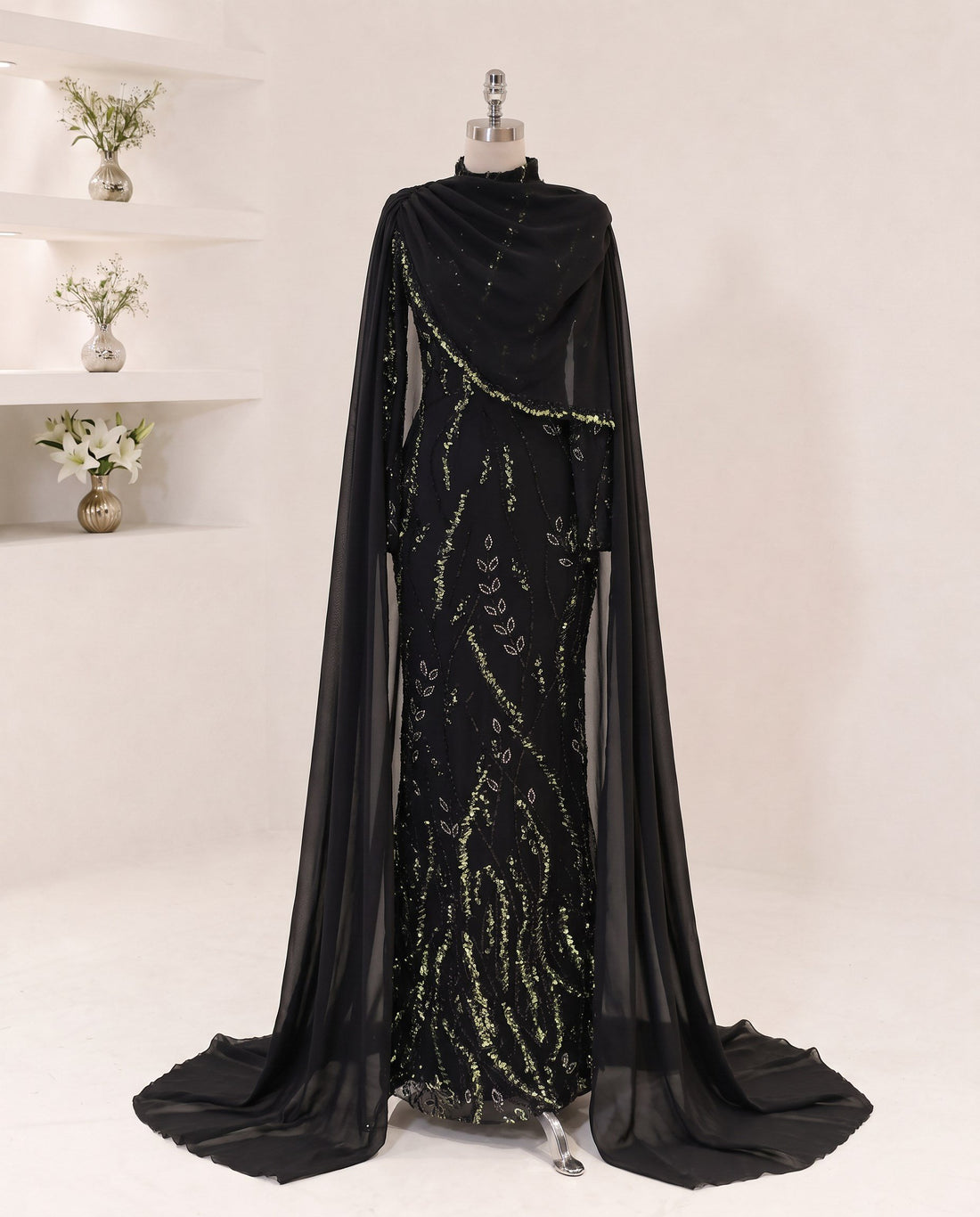 Shimmer Dress - Black / Khaki