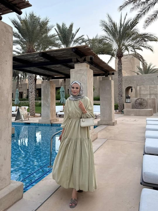 Casual Wrap Dress - Sage Green