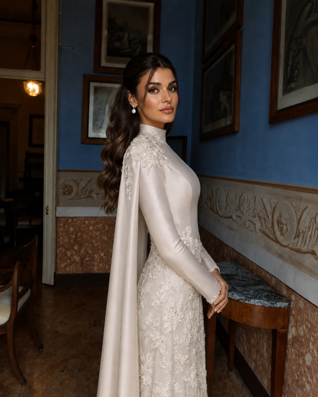 Pera Beige Couture Dress