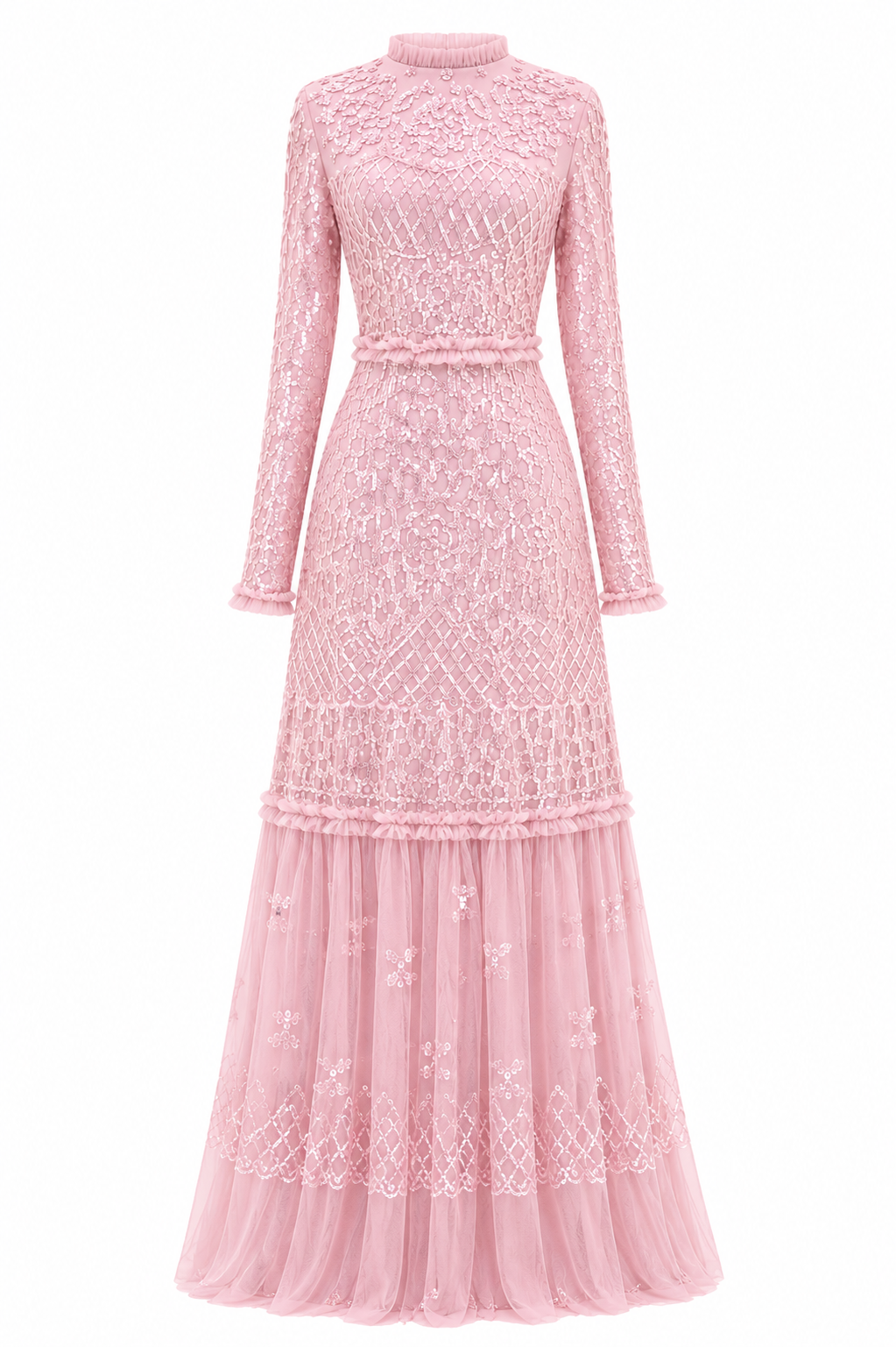 Couture Peony Evening Dress - Pink