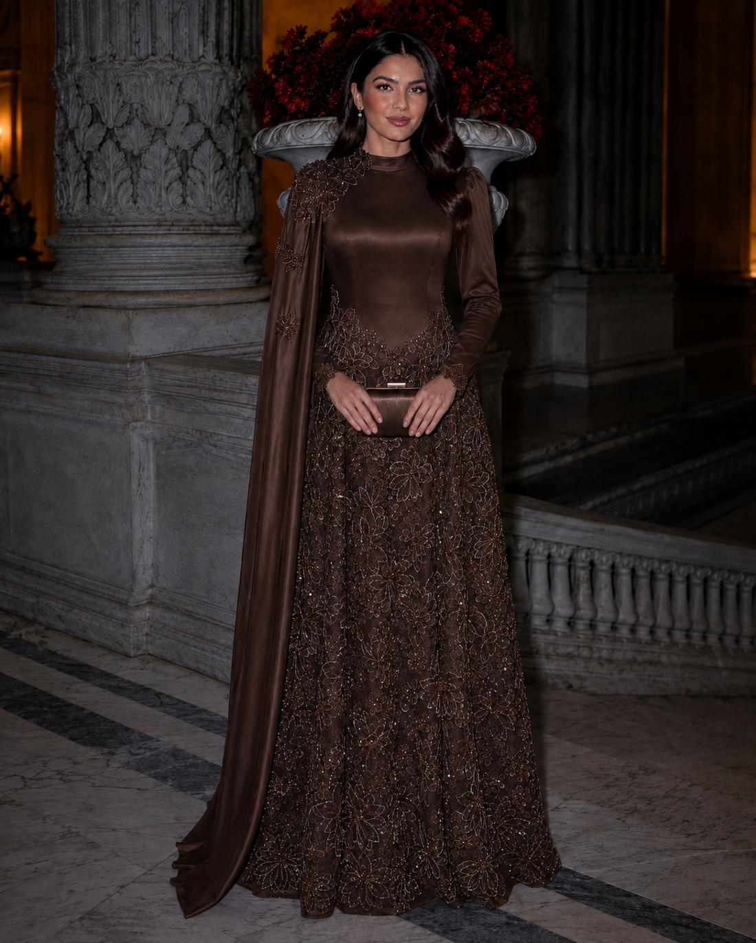 Pera Brown Couture Dress
