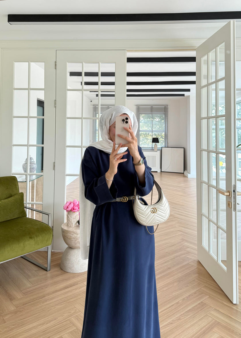Tencel Basic Maxi Dress - Navy Blue