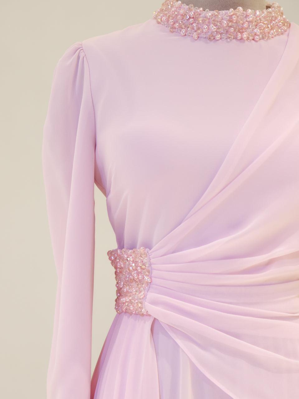 Sofia Crystal Dress- Pink