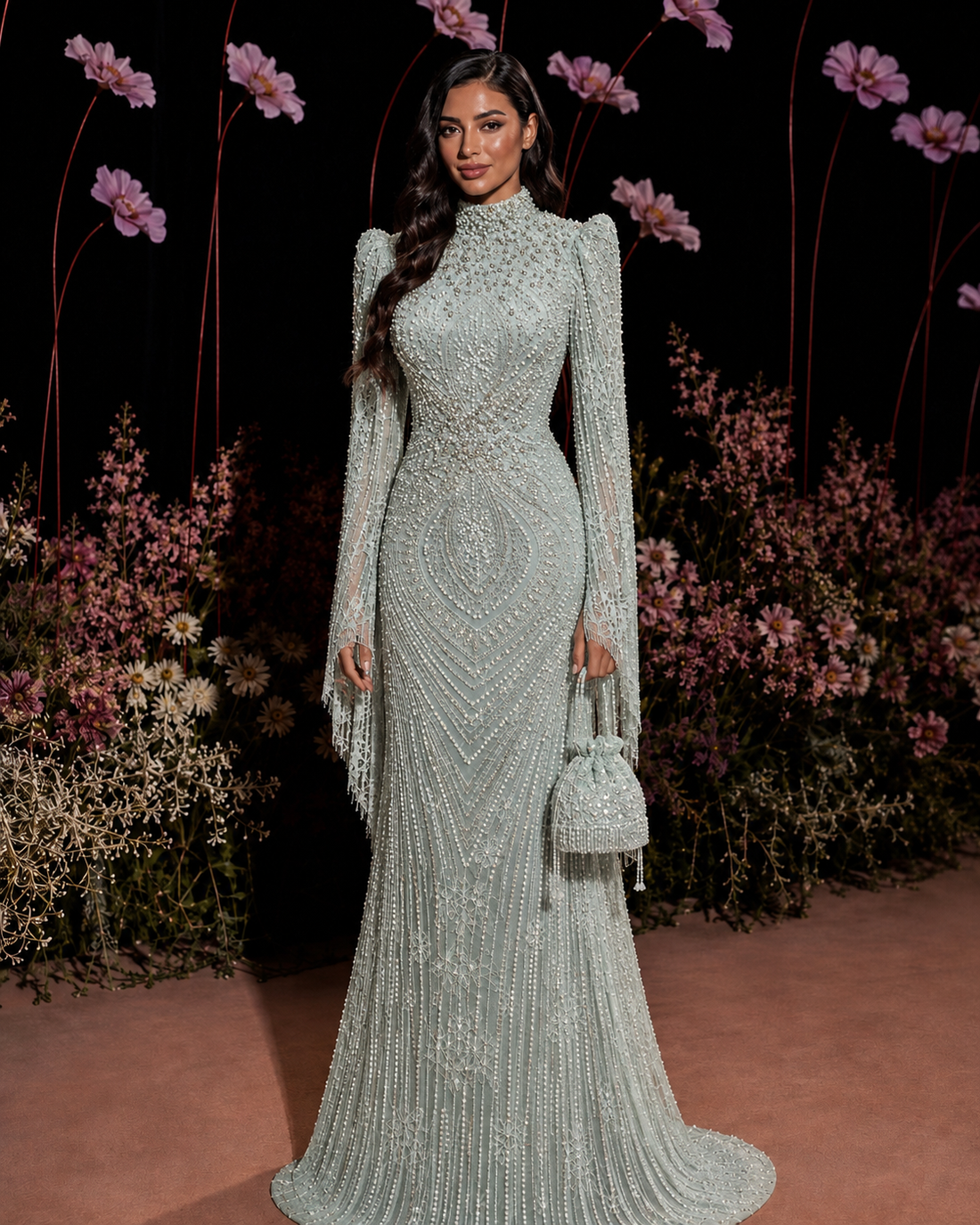 Camellia Evening Dress - Mint