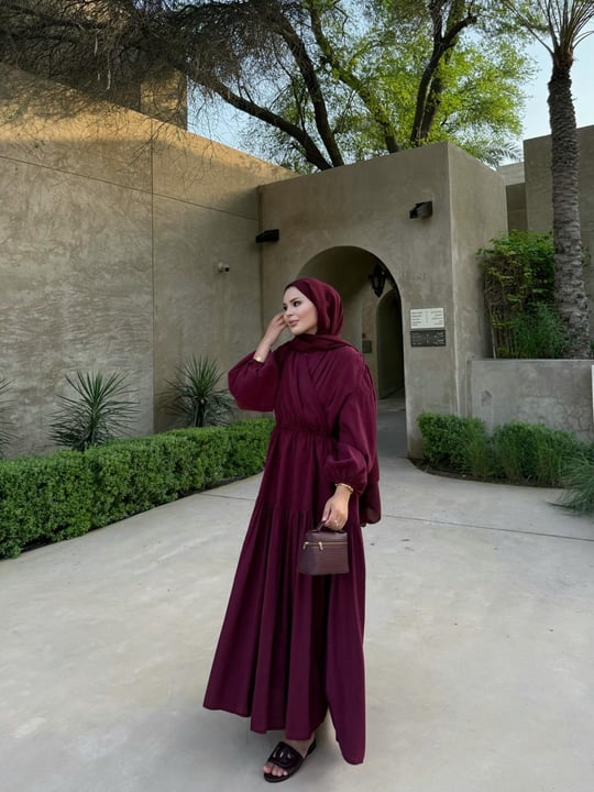 Casual Wrap Dress - Burgundy