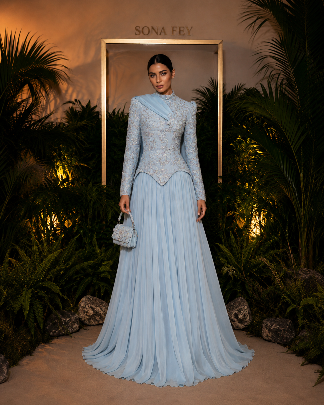 Iris Evening Dress - Blue