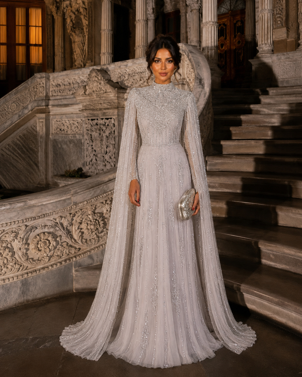 Couture Layal Abiye Elbise - Gümüş