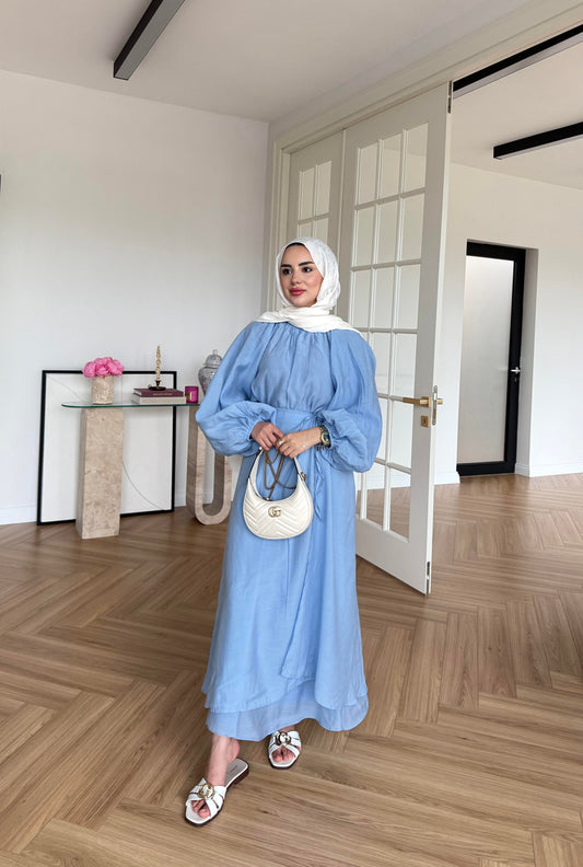 Soft Candy Tie-Front Skirt & Puff Sleeve Blouse Set