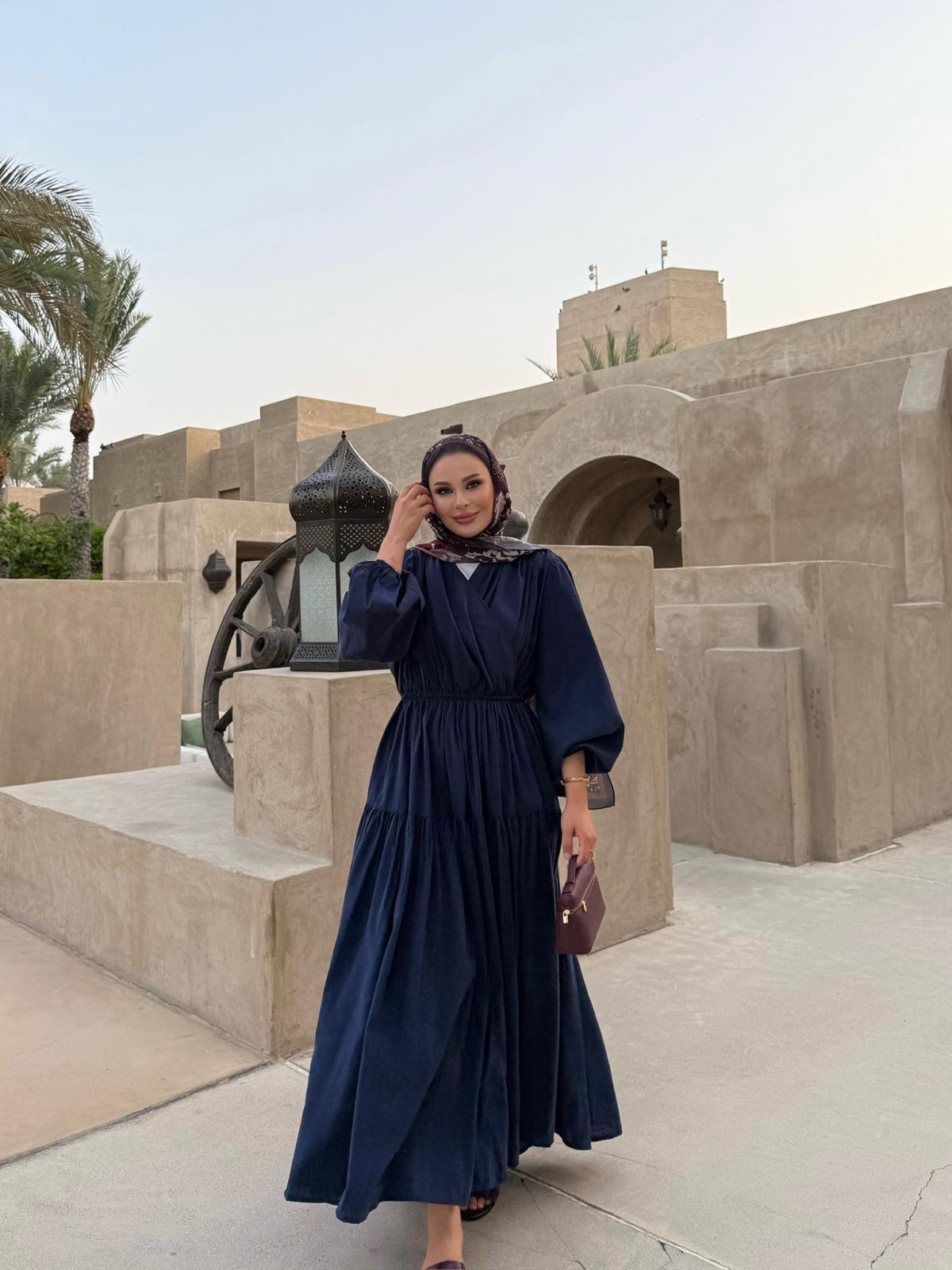 Casual Wrap Dress - Navy