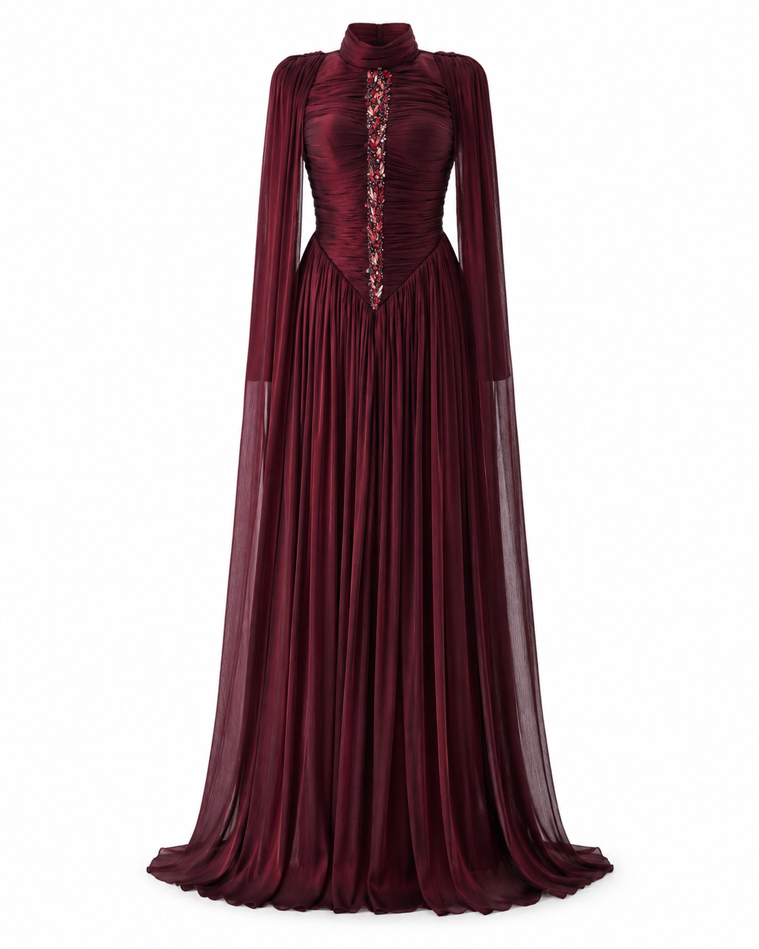 Mona Evening Dress - Burgundy