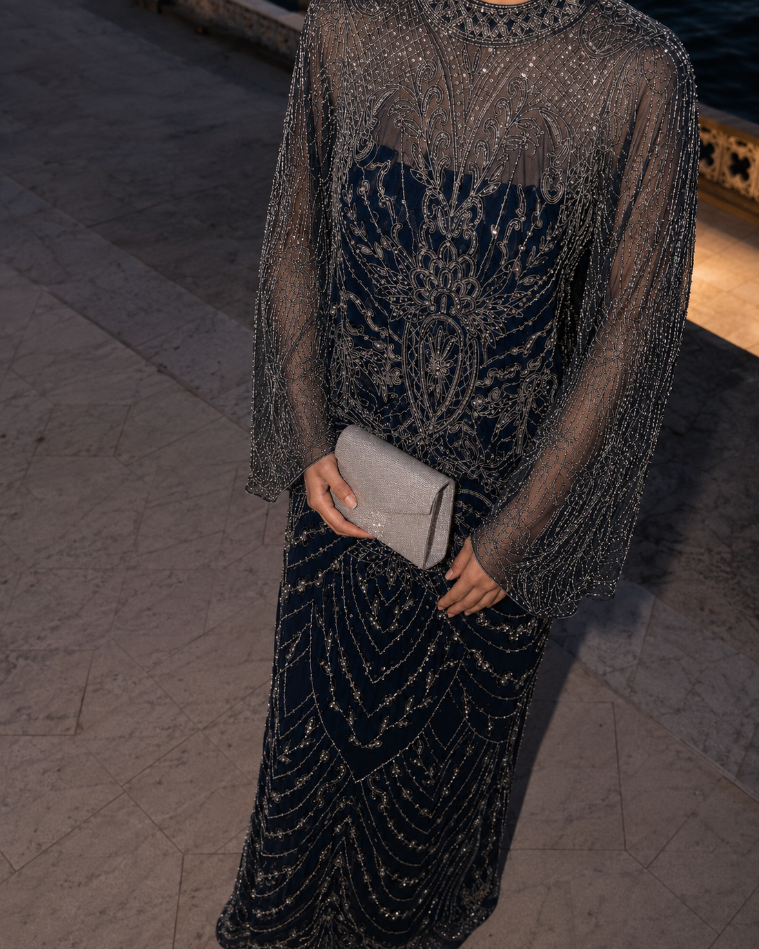 Couture Almas Evening Dress - Navy
