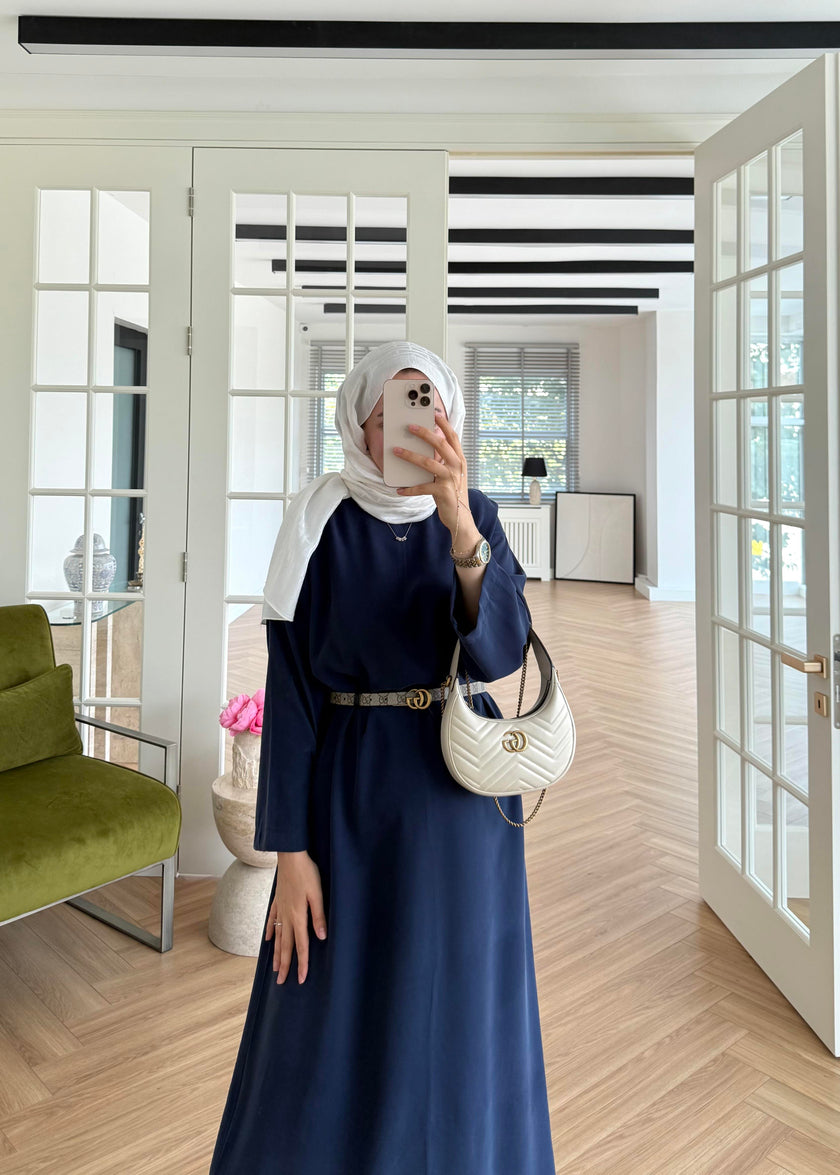 Tencel Basic Maxi Dress - Navy Blue