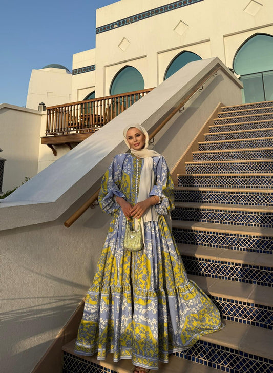 Royal Princess Green Poplin Maxi Dress