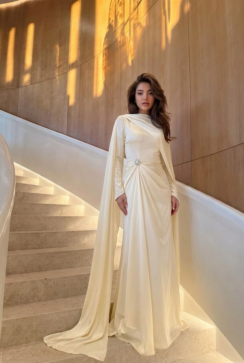 Seraphine Evening Gown- Beige