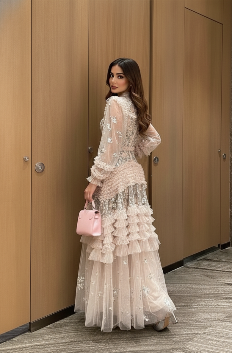 Floral Embroidered Lace Prom & Evening Dress