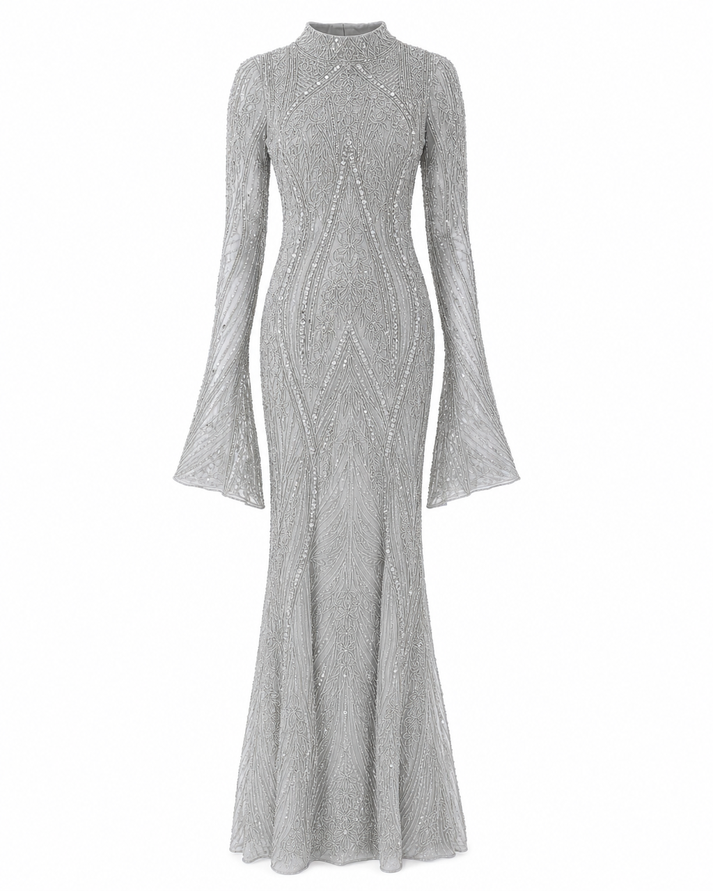 Calypso Couture Evening Dress - Silver