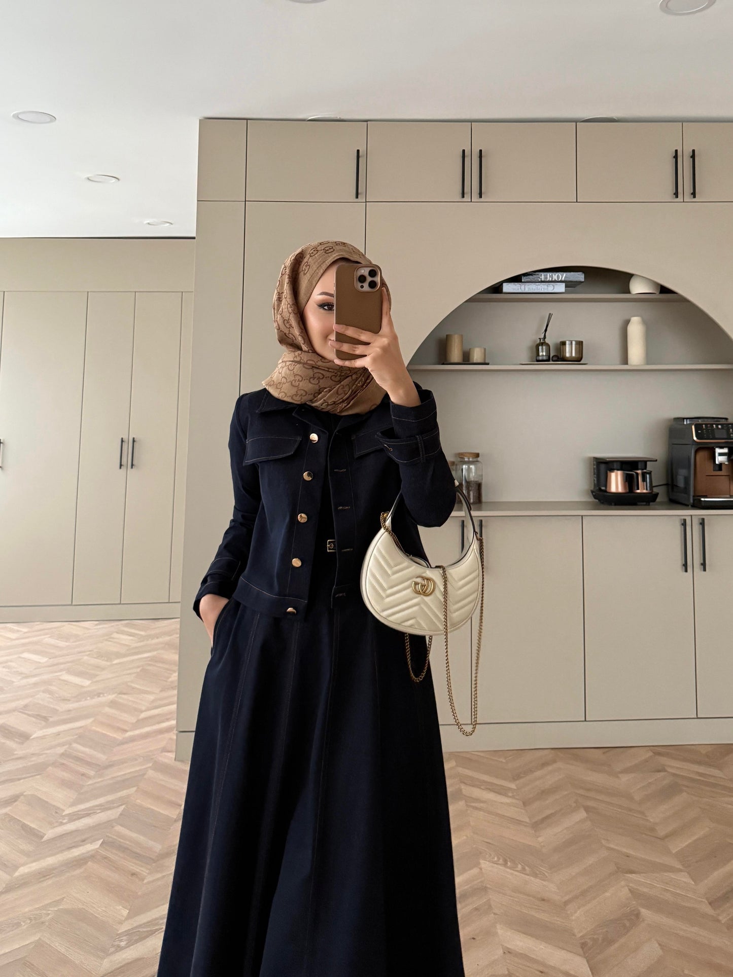 Navy Denim Dress & Jacket Set