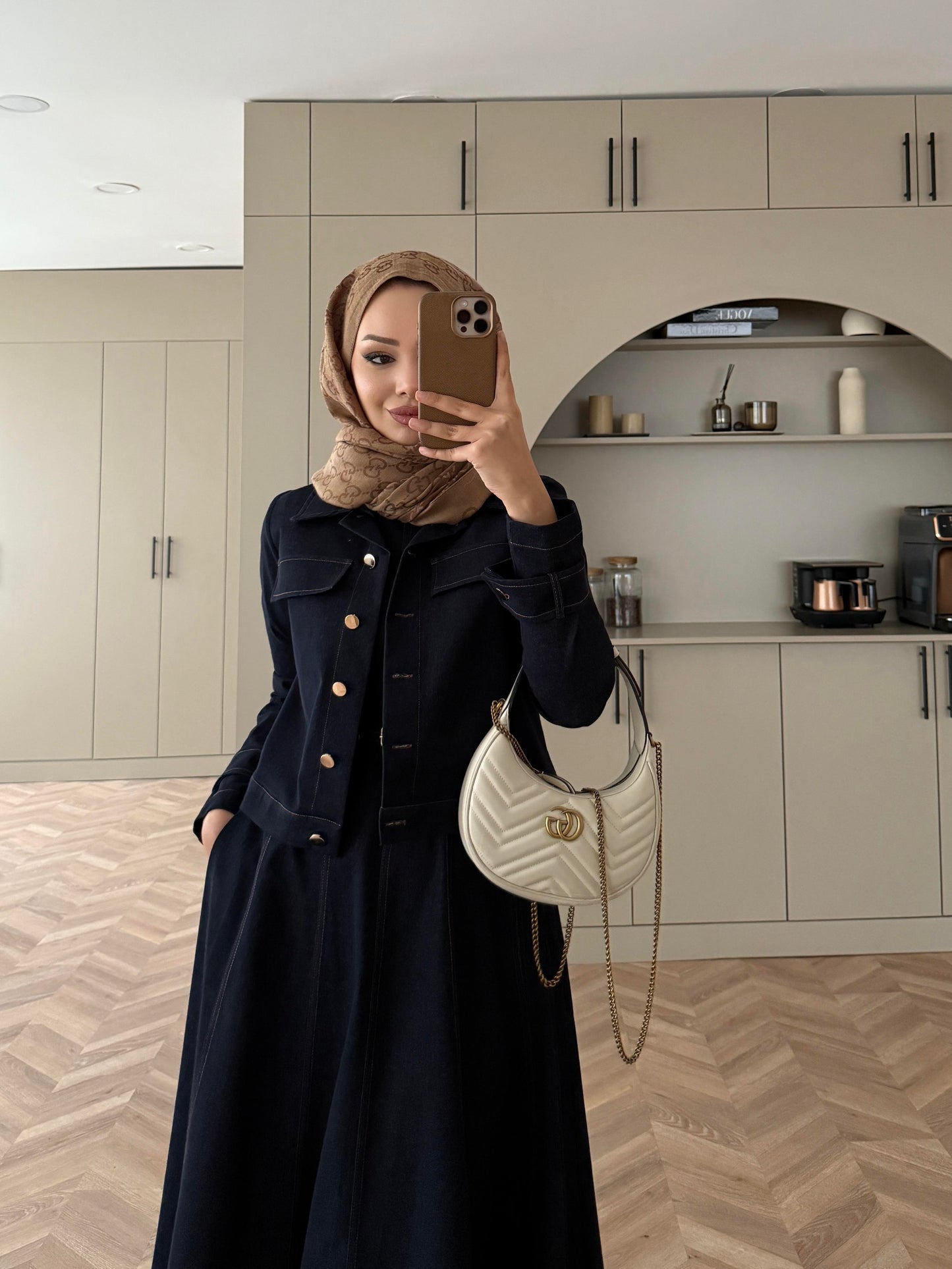 Navy Denim Dress & Jacket Set