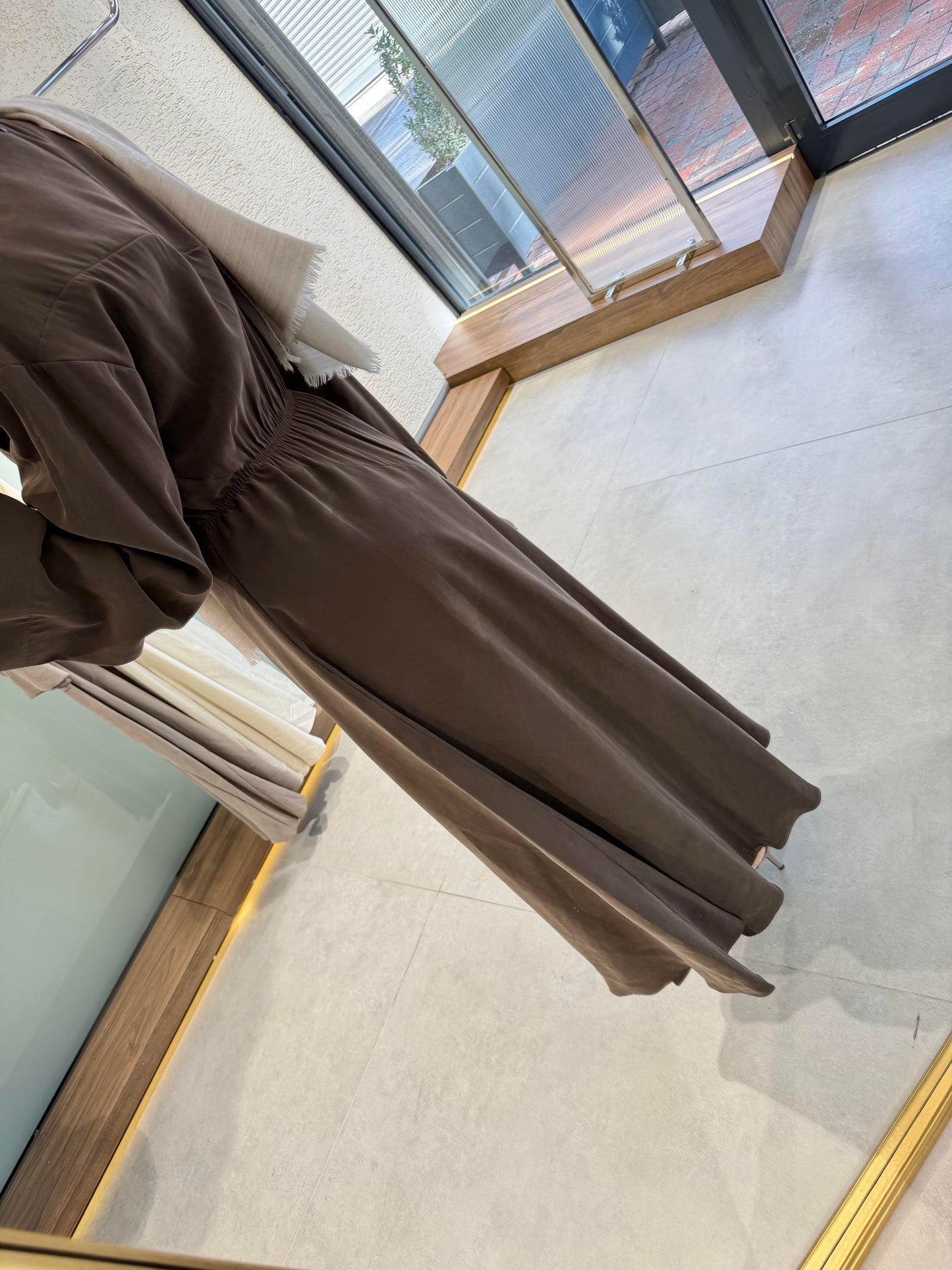 Patra Belted Maxi Dress – Brown (Tencel Fabric)