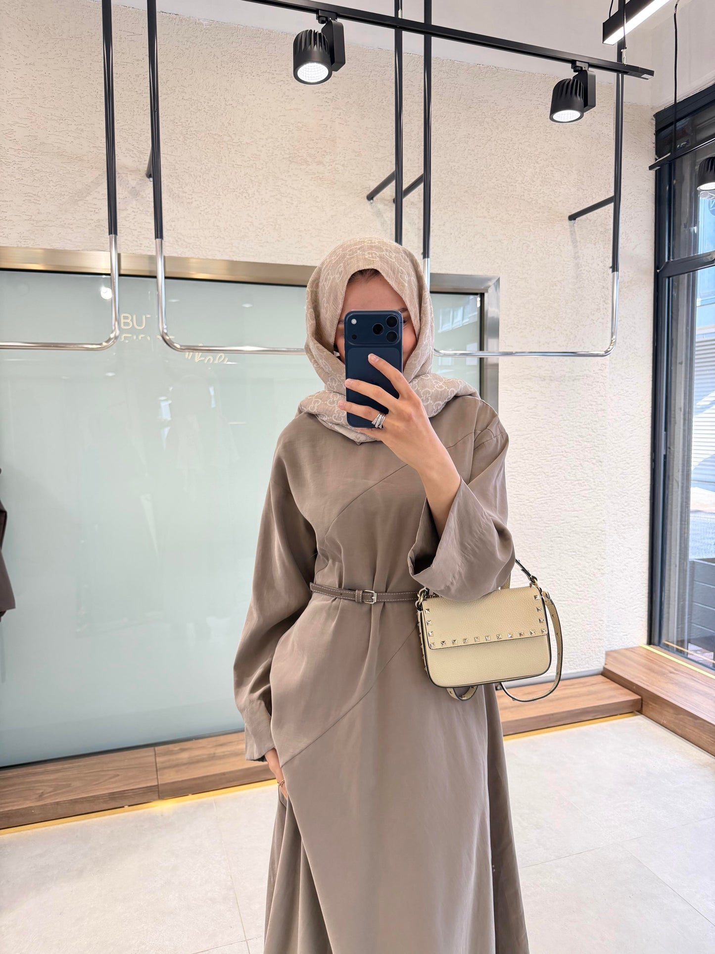 Patra Belted Maxi Dress – Stone (Tencel Fabric)