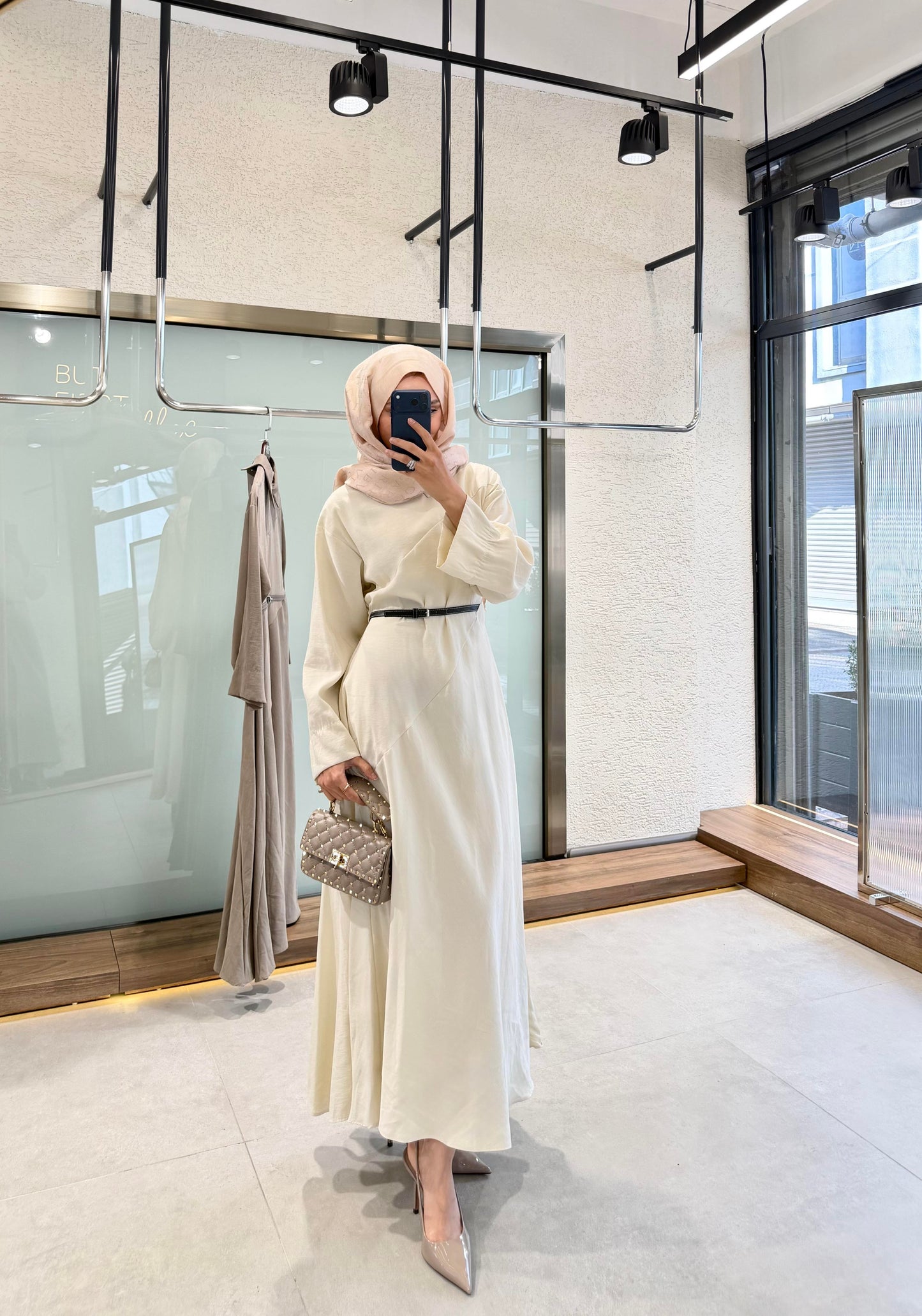 Patra Belted Maxi Dress – Ecru (Tencel Fabric)