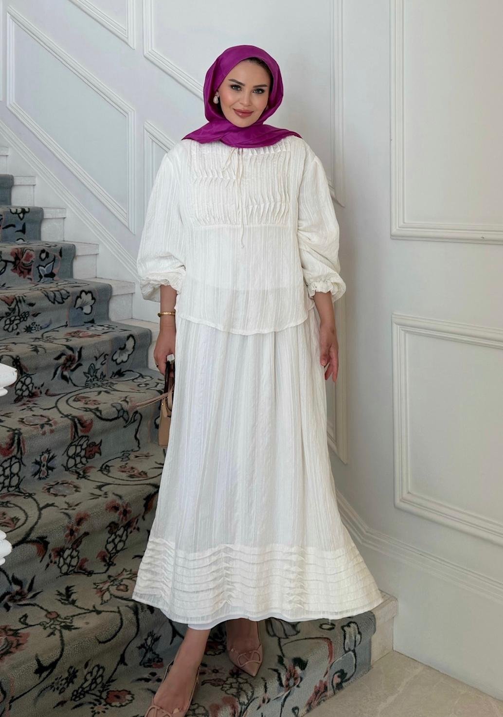 Sabo Skirt Set – Ecrou Colour Two-Piece Outfit