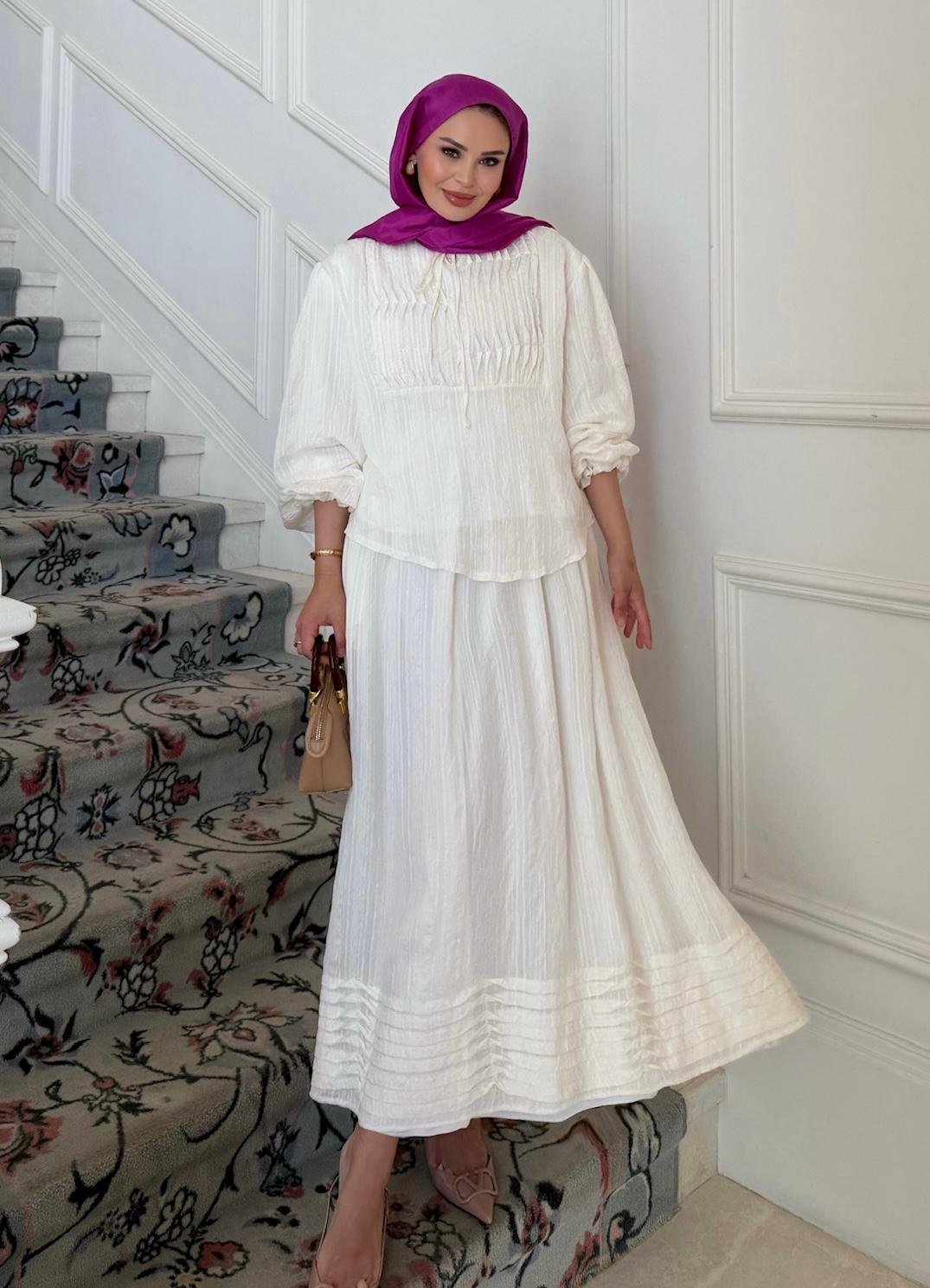 Sabo Skirt Set – Ecrou Colour Two-Piece Outfit