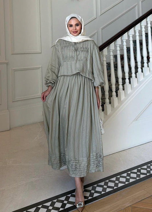 Sabo Skirt Set – Mint Green Colour Two-Piece Outfit