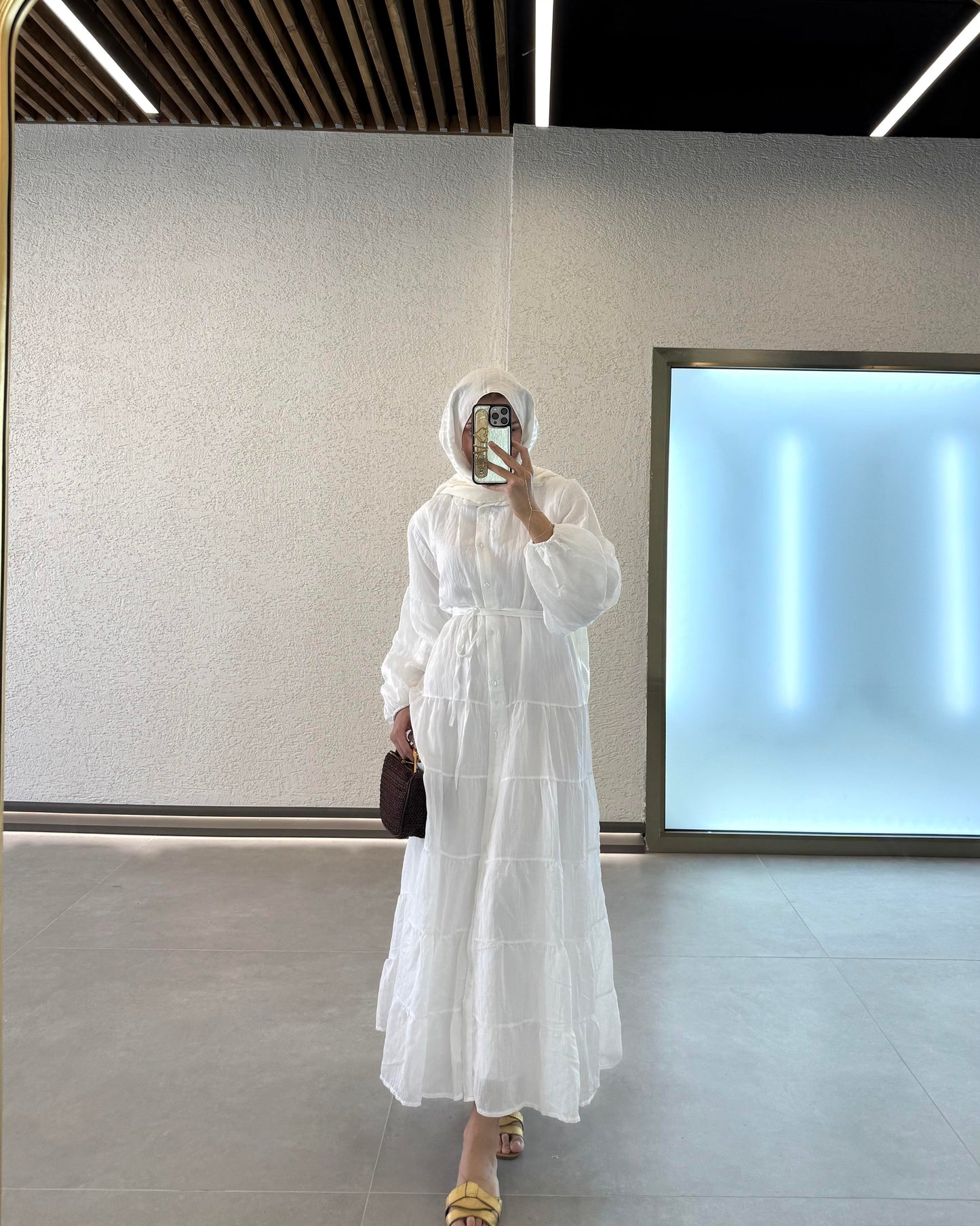 Crushed White Maxi Dress