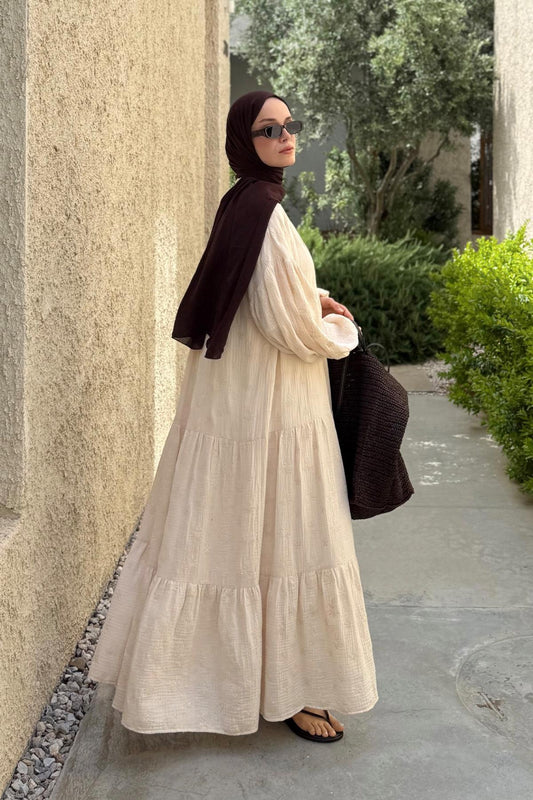 100% Cotton Broderie Pattern Maxi Dress