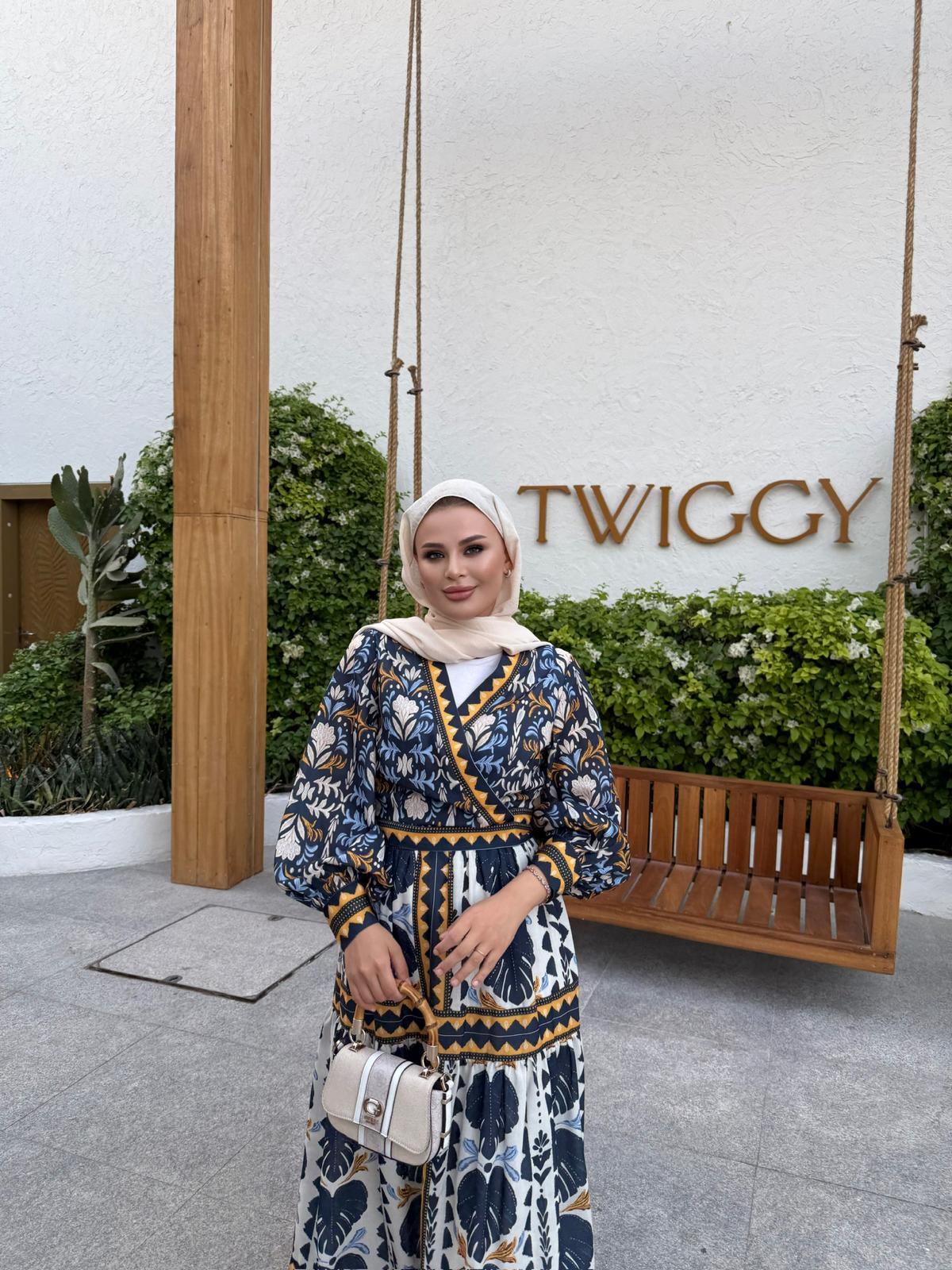 African Print Kimono & Skirt Set – Blue