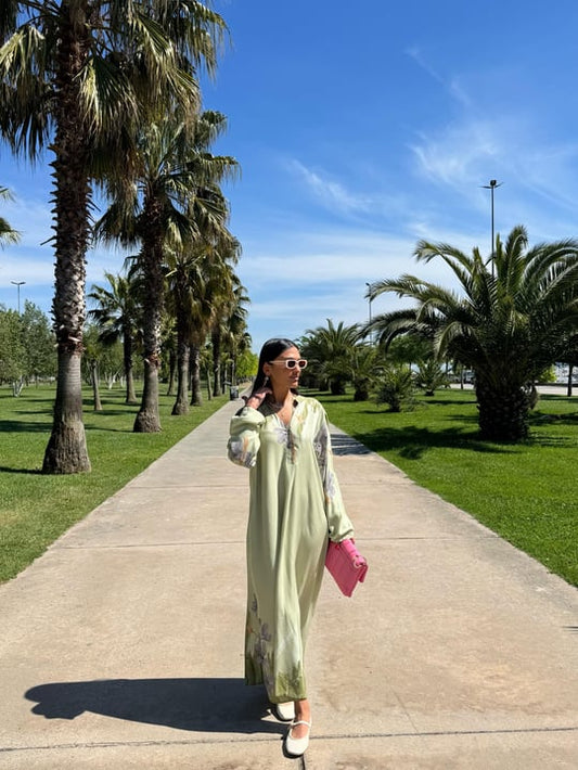 Lotus Green Viscose Maxi Oversized Dress