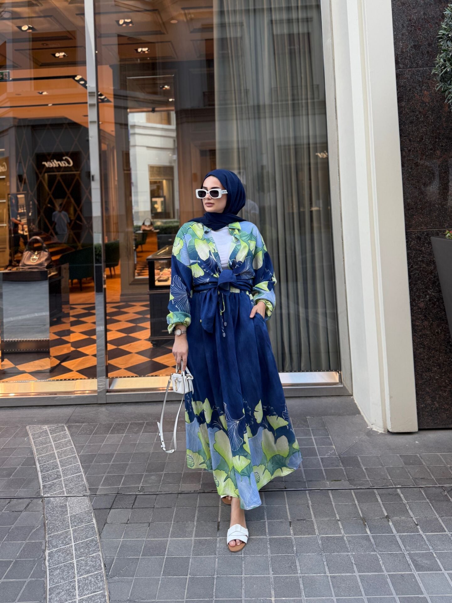 Floral Viscose Blouse and Skirt