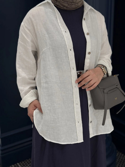 %100 Linen White Shirt