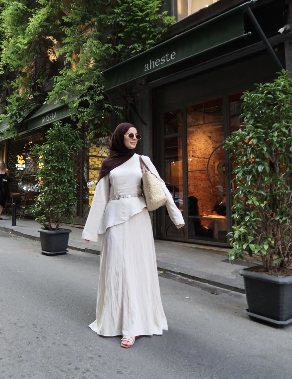 Ecru Asymmetric Linen Co-Ord Set