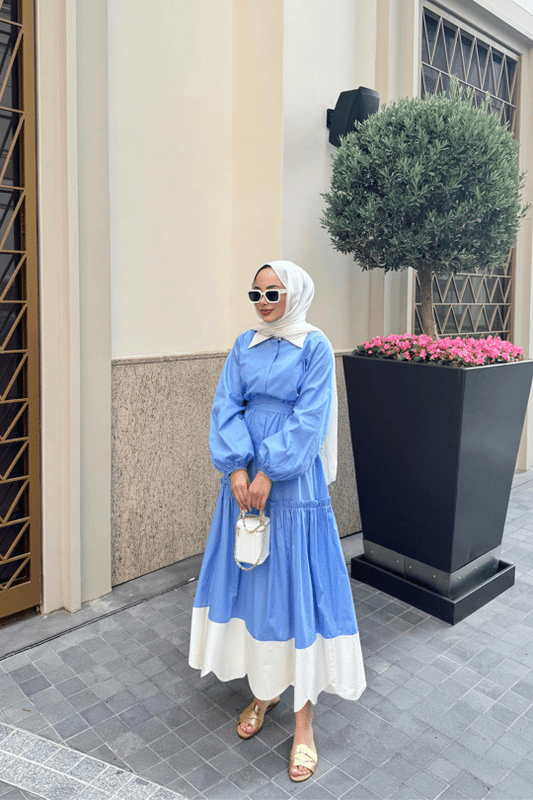 Poplin Blue Dress